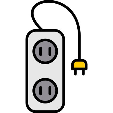 soket simgesi. Web için soket vektör simgelerinin özet çizimi