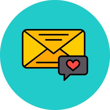 İleti simgesi, vektör illüstrasyonlu zarf