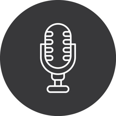 Mikrofon. Web simgesi basit illüstrasyon