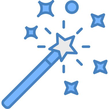 Sihirli değnek. Web simgesi basit illüstrasyon