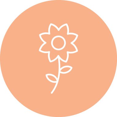 Eşsiz çiçek vektör çizgisi simgesi