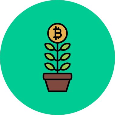 Bitcoin web simgesi vektör illüstrasyonu