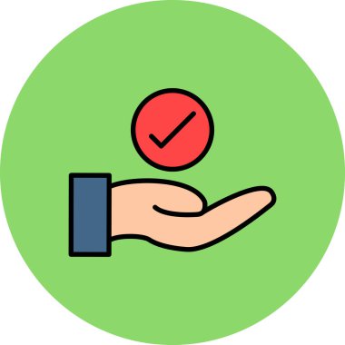 Bir el simgesinin vektör illüstrasyonu