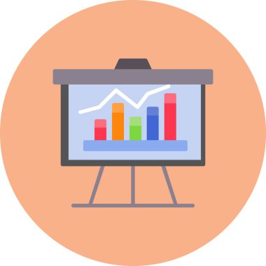 iş, finans, rapor, sunum için düz simge