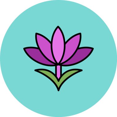 Nilüfer çiçeği. Basit illüstrasyon