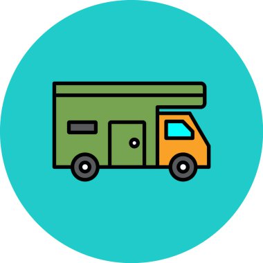 Minibüs Web simgesi basit illüstrasyon