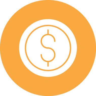 Para dolar para birimi simgesi ana hat biçiminde