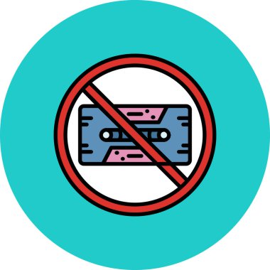 ses müzik simgesi vektör illüstrasyonu yok