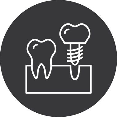 Diş ve simge, vektör illüstrasyonu