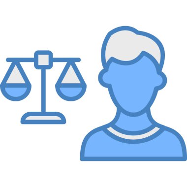 Hukuk ve adalet konsepti ikonu, vektör illüstrasyon tasarımı