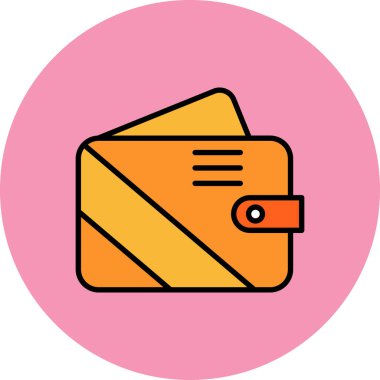 Cüzdan. Web simgesi vektör illüstrasyonu