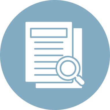 Bir belge ile büyüteç resimleme vektör simgesi