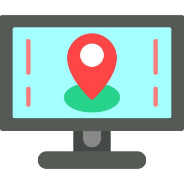 GPS konum vektör simgesi. Web için düz tasarım illüstrasyonu.