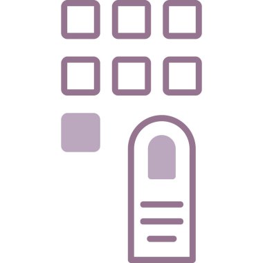 Bina simgesi. Web için vektör simgeleri oluşturmanın basit bir illüstrasyonu