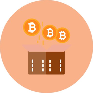 Bitcoin şifreleme dijital simgesi düz biçimli