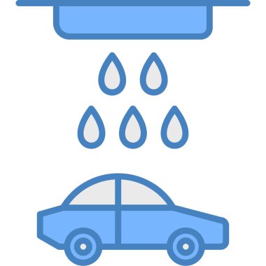araba yıkama ikonu vektör illüstrasyonu