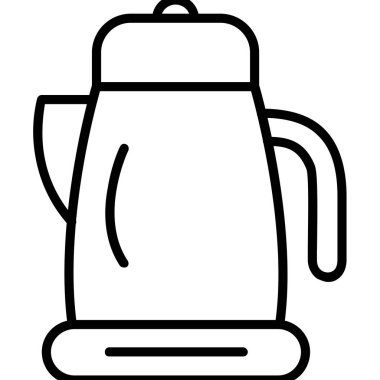 Kahve fincanı içecek ikonu, çizgi tarzı.