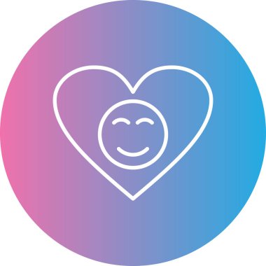 Mutlu kalp dairesel simgesi