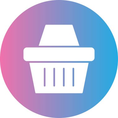 cupcake simgesi, basit vektör illüstrasyonu