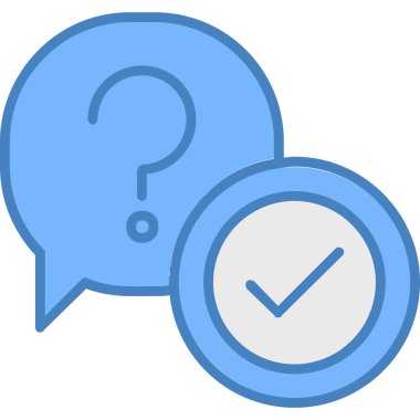 Konuşma baloncuklu soru işareti. basit vektör