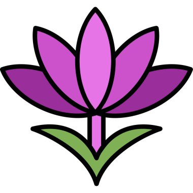 Lotus çiçek simgesi, anahat stili