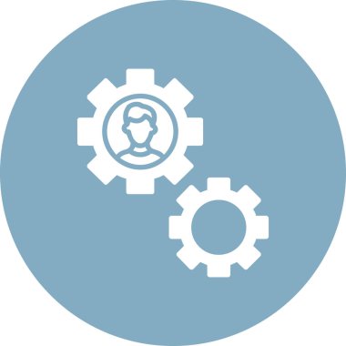 Bir dişlinin vektör simgesi, iş konsepti, düz tasarım