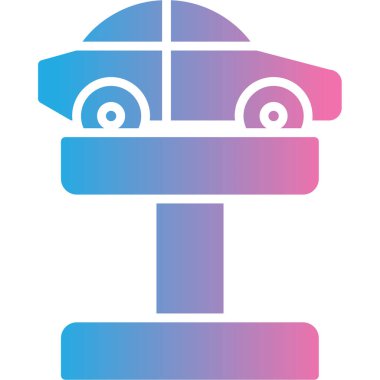 Bir araba simgesinin vektör illüstrasyonu