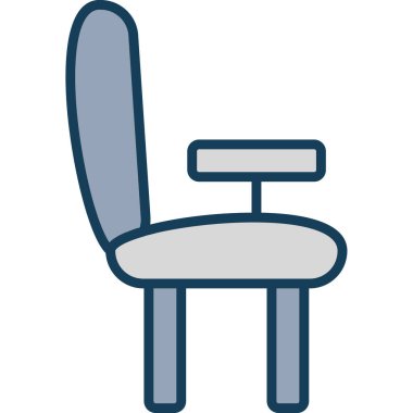 Sandalye Simgesi, vektör illüstrasyonu