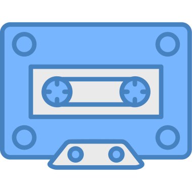 ses kaset vektör illüstrasyonu, simge ögesi beyaz arkaplanda izole edildi