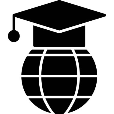 Mezuniyet. Web simgesi basit illüstrasyon