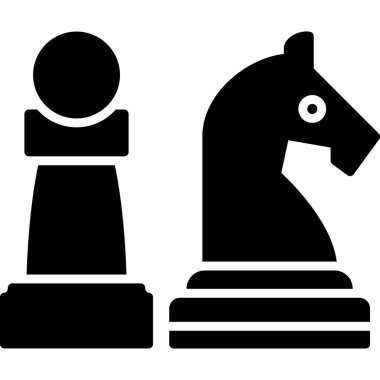 Beyaz arkaplanda satranç taşı, satranç taşı, simge, vektör illüstrasyonu