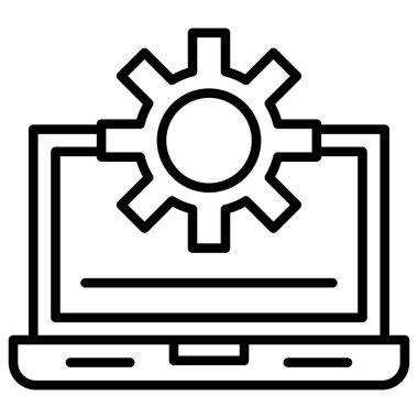 Kolayca düzenleyebilen ya da düzenleyebilen bilgisayar ayarları vektör simgesi