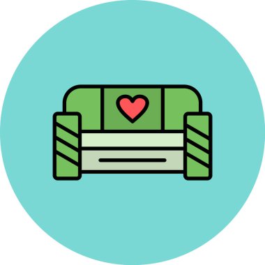 Koltuk simgesi, vektör illüstrasyonu