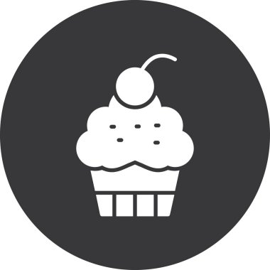 cupcake ikonu vektör illüstrasyonu