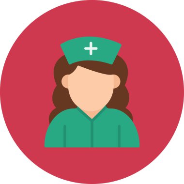 hemşire düz vektör simgesi