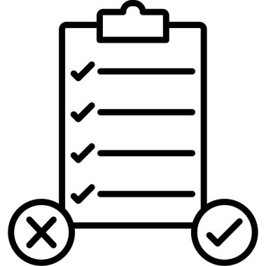 Kontrol listesi. Web simgesi basit illüstrasyon