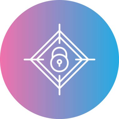 güzel asma kilit çizgi vektör simgesi