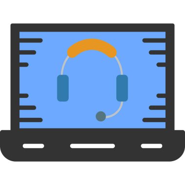 kulaklık düz vektör simgesi