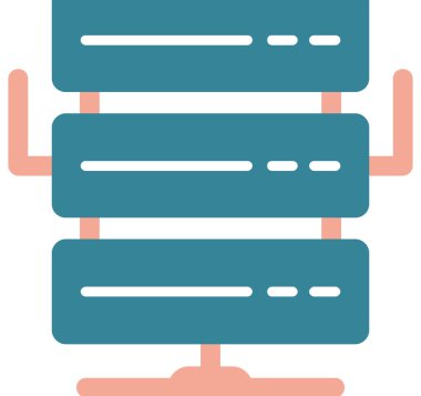 Sunucu. Web simgesi basit illüstrasyon