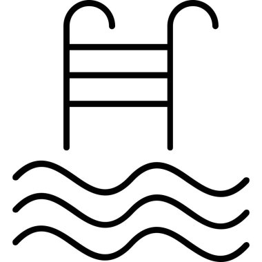 Havuz yüzme ikonu. Beyaz arkaplanda izole edilmiş web tasarımı için havuz yüzme vektörü simgesi