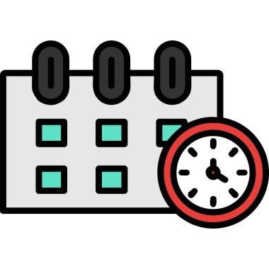 Saat simgesi, vektör illüstrasyonu