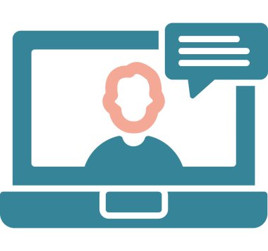 laptop with speech bubbles icon