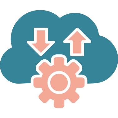 Bulut Ayarları ikon vektör illüstrasyonu