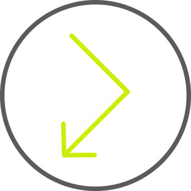 Yön sağ düz yuvarlak vektör simgesi