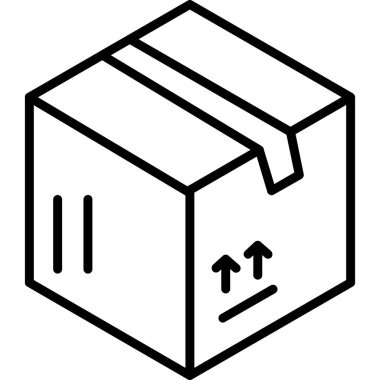 kutu paket teslim simgesi ana hat biçiminde