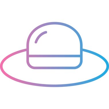 beyaz şapkanın çizgi gradyan simgesi