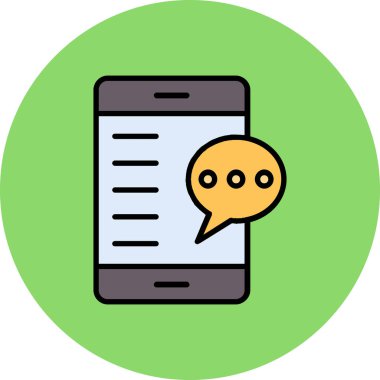 Sohbet ileti simgesi, vektör illüstrasyonu