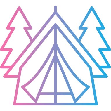 Bir dağ simgesinin vektör illüstrasyonu