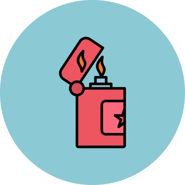 ateş hafif ikon vektör illüstrasyonu