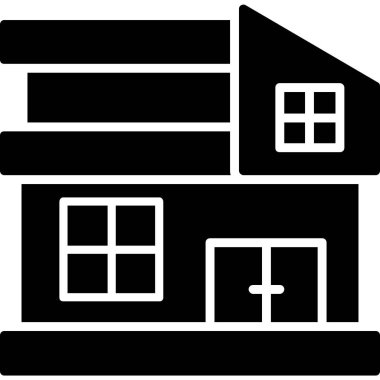 Bina. Web simgesi basit illüstrasyon